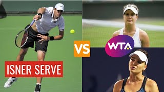 Isner Serve vs WTA Players [upl. by Intyrb]