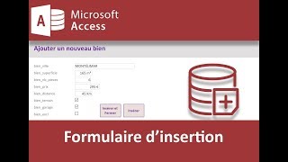 Formulaire Access pour insérer des données [upl. by Nohsyar937]