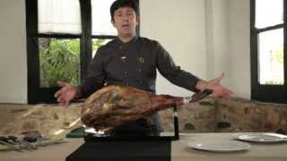 How to slice a Cinco Jotas Iberico Ham [upl. by Carlota]