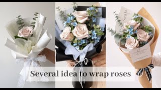 Manta Roses Floral Bouquet Wrapping Tutorials33  Flower Bouquet Wrapping Technique amp Idea [upl. by Hevak]