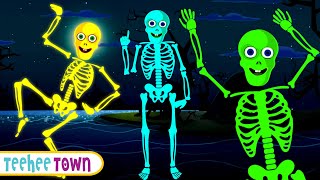 Colorfull Skeletons Dancing On Halloween Songs  Spooky Scary Skeletons Dance By Teehee Town [upl. by Yltneb477]