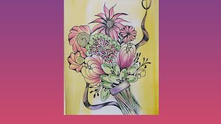 zentangle flower art  zen pattern art step by step  patternart relaxingzenmethods zen flowers [upl. by Adnwahs369]