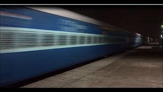 High speed night overtake by Karnataka expressIndian Railways [upl. by Molahs]