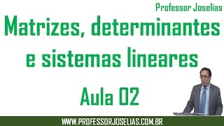 Aula 02  Matrizes determinantes e sistemas lineares  Matriz quadrada [upl. by Ayojal]