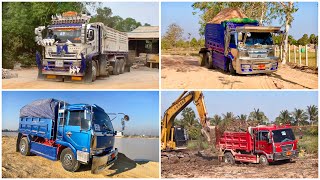 ឡានដឹកដី 2024 កំពូលឡានដឹកដី Dump Trucks in Cambodia Nissan Hino Hyundai Truck [upl. by Aiker]