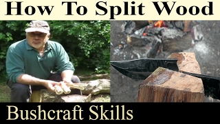 How To Baton And Split Wood Without An Axe Or Knife Basic Bushcraft Skills For Prepping Or Survival [upl. by Aicenad63]