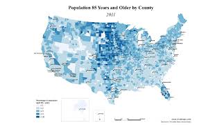 Population 85 years and older by the US county [upl. by Guy]