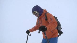 Ski touring  Downhill skiing with skins on snow plough style [upl. by Eulaliah165]