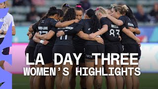 New Zealand go BACK TO BACK  Los Angeles HSBC SVNS Day Three Womens Highlights [upl. by Neehar277]