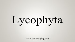 How To Say Lycophyta [upl. by Onitram]