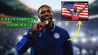 Noah Lyles Wins Gold in a Photo Finish  Olympic Mens 100m Final [upl. by Miett]