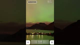 Aurora Australis over Queenstown New Zealand 🇳🇿 via webcam aurora auroraaustralis shorts [upl. by Nonnerb85]