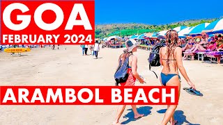 Arambol Beach  February 2024  Goa Vlog  Market Shacks Watersports  Goa 2023  Russian Beach [upl. by Ydak109]