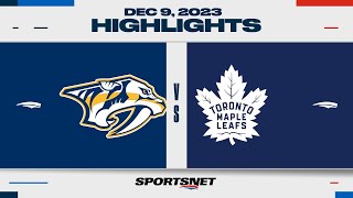 NHL Highlights  Predators vs Maple Leafs  December 9 2023 [upl. by Heim]