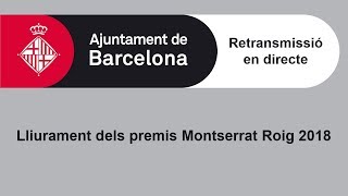 Lliurament dels premis Montserrat Roig 2018 [upl. by Ahsirtal903]