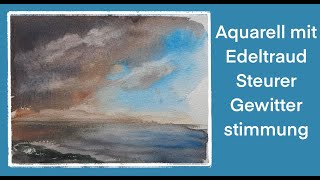 Gewitter Wolkenstimmung  watercolor how to paint clouds in the sky [upl. by Mmada]