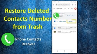 How to Recover deleted contacts number from your Phone [upl. by Brebner431]