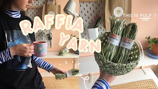 yarn made from pulp  everything you need to know about raffia yarn 🌿 [upl. by Liatnahs]