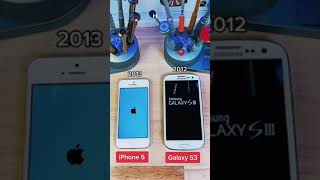 Samsung S3 vs iPhone 5 which one turn on first poweron phones test galaxy [upl. by Cherilyn203]