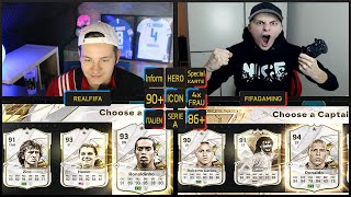 EA FC 24 FIFA 24 5x ICON in legendärem FUT DRAFT BINGO vs REALFIFA  Ultimate Team Battle [upl. by Inait608]