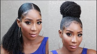 Sleek Low Ponytail  Top Knot Bun Using Drawstring Ponytail in UNDER 10MIN  HerGivenHair [upl. by Nnayhs992]