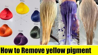 How to remove yellow pigment  neutralise yellow pigment  purple shampoo banany ka tareqa [upl. by Danziger818]