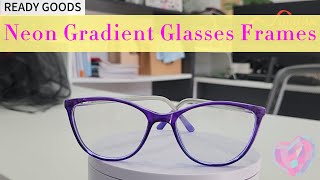 Acetate Neon Gradient Fashion Eyeglass Frames  Womens Glasses  SemiTransparent Glasses [upl. by Alfred145]