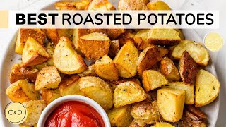 BEST ROASTED POTATOES  how to make oven roasted potatoes [upl. by Nobell74]