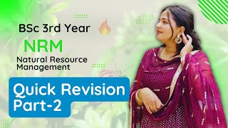 BSc 3rd Year NRM Natural Resource Managemet  Maharevision Part 2 [upl. by Towill]