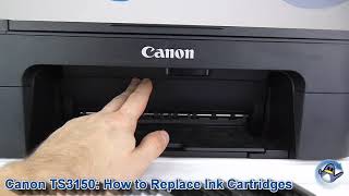 Canon Pixma TS3150TS3151 How to ReplaceChange Ink Cartridges [upl. by Rod176]