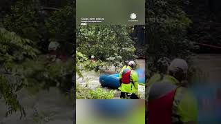 Intense Moment Children Rescued Amid Tropical Storm Debby Flooding [upl. by Enyale]