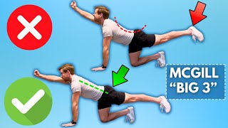 3 best exercises for reducing lower back pain The quotMcGill Big 3quot [upl. by Flemming]