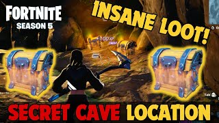 Fortnite Season 5 Secret Cave Location  Best Place to Land AMAZING LOOT [upl. by Bick]