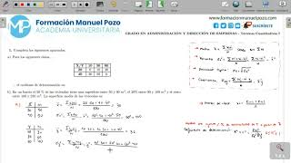 GRADO EN ADMINISTRACIÓN Y DIRECCIÓN DE EMPRESAS TÉCNICAS CUANTITATIVAS EJERCICIO 1 [upl. by Dias]