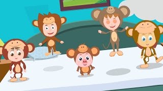 Five Little Monkeys Jumping On The Bed  Nursery Rhymes For Kids  Children Song [upl. by Neztnaj]