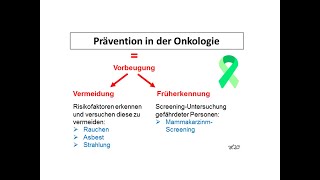 Prävention in der Onkologie  Strahlentherapie Prof Hilke Vorwerk [upl. by Alicul]