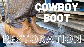 Ultimate Cowboy Boot Repair  Tony Lama Boots  JR Soles amp Vibram Heels [upl. by Alekat]