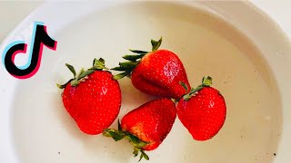 I tried TIK TOK STRAWBERRIES in SALT WATER [upl. by Ahtekahs647]