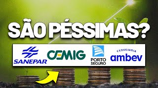 ❌ AS PIORES POLÍTICAS de DIVIDENDOS EU FICO DISTANTE SAPR4 CMIG4 ABEV3 PSSA3 e VIVT3 [upl. by Otrebogir]