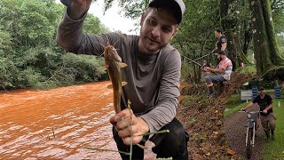 Pescaria raiz  Chuva agua suja muito peixe e sem gasolina [upl. by Eiramenna]