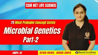 MPC61 Part2 Microbial Genetics  Genetics  Most important topics CSIR NET Life Science 2024 [upl. by Iggie764]