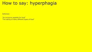 How to pronounce hyperphagia by british speaker [upl. by Nylde]