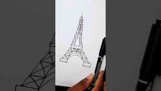 🗼Funny Eiffel Tower Drawing 🗼 shorts easydrawing eiffeltower drawing art pendrawing [upl. by Ursula]