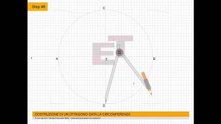 COSTRUZIONE OTTAGONO INSCRITTO IN UNA CIRCONFERENZA [upl. by Wilonah334]