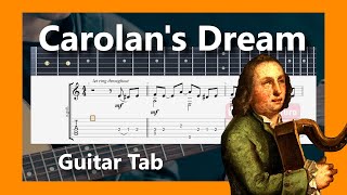 Carolans Dream  Turlough OCarolan 16701738  Guitar TAB [upl. by Sly]