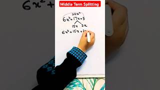 How to factorise Algebraic Expresions by Middle Term Splitting shorts maths polynomials [upl. by Fong728]