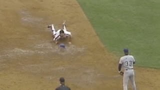 1988 NLCS Gm3 Hernandez falls thrown out at third [upl. by Hannon]