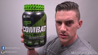 MusclePharm Combat 100 Whey Protein Powder Supplement Review  MassiveJoescom Raw Review [upl. by Lon]