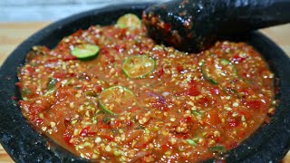 ENAK BANGET BIKIN NAMBAH NASI TERUS‼️ SAMBAL TERASI MENTAH Sambal terasi dadakan [upl. by Acima]