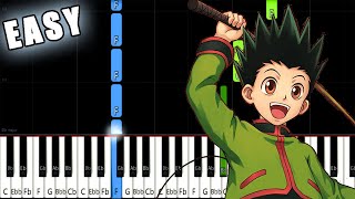 Departure  Hunter x Hunter 2011 OP  SLOW EASY Piano Tutorial animelovemen [upl. by Otsirave329]